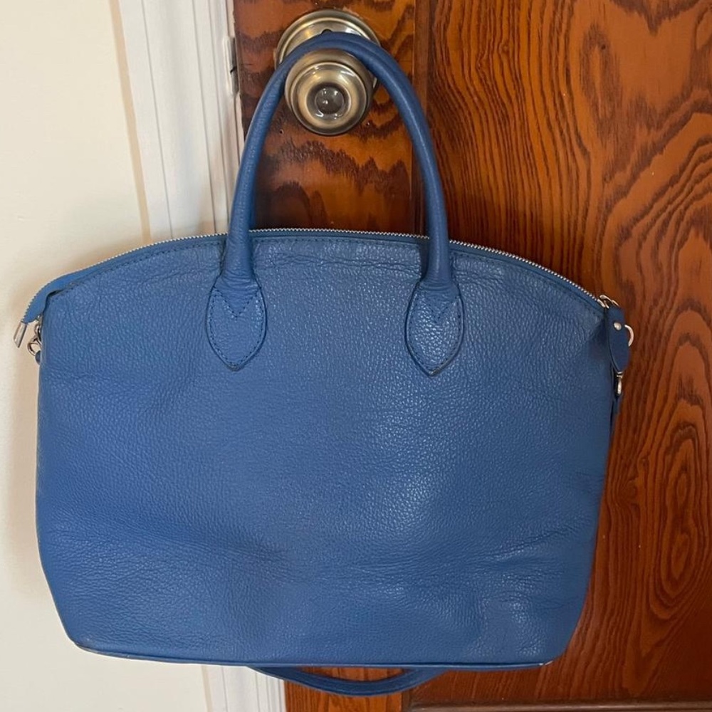 Cobalt blue LEATHER bag from Italy